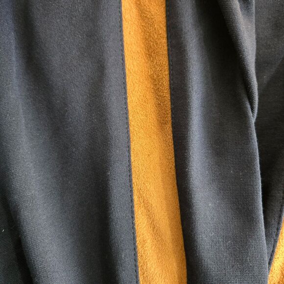 Lauren Ralph Lauren L Viscose Ponte Suede Striped Slim Pull On Navy Pants - Picture 5 of 12